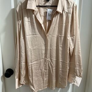 Torrid Cream Button-Up Blouse